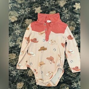 Angel dear pink cowgirl collared bodysuit 
Butter soft so cute 12-18 months